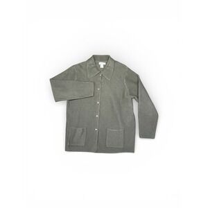 Vintage Cherokee 100% Boiled Wool Cardigan‎ Sweater L Olive Classic Warm Y2K 90s